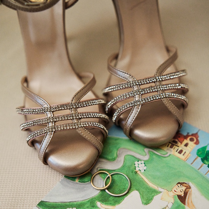 Real bride Celia Lou bridal sandals